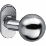 Intersteel knop bol brandvertragend + rozet ovaal rvs