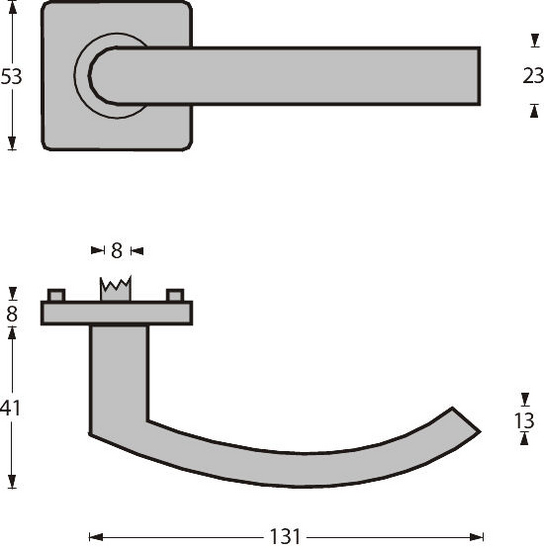 Intersteel deurklink Blok op rozet vierkant rvs - Afbeelding 2
