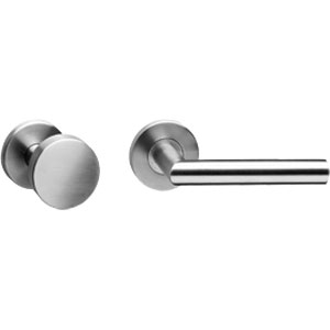 Intersteel Knop/kruk garnituur rechts recht hoek 90° + PC-plaatjes rvs