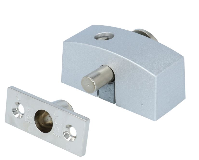 Oplegslot smal met cilinderslot SKG*® zilver grijs