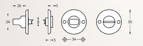 Intersteel wc-sluiting 8mm schroefgat messing getrommeld - Afbeelding 2