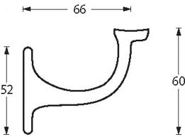Intersteel Leuninghouder opschroevend hol zadel messing gelakt - Afbeelding 2