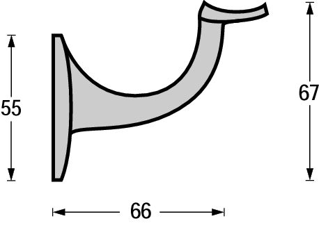 Intersteel Leuninghouder kleine achterplaat hol zadel opschroevend rvs - Afbeelding 2