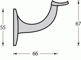 Intersteel Leuninghouder kleine achterplaat hol zadel rvs - Afbeelding 2