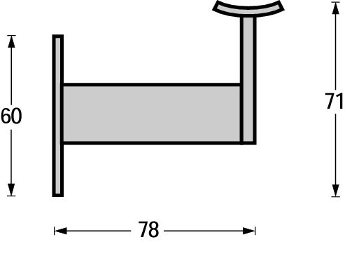 Intersteel Leuninghouder zwaar vierkant hol rvs - Afbeelding 2