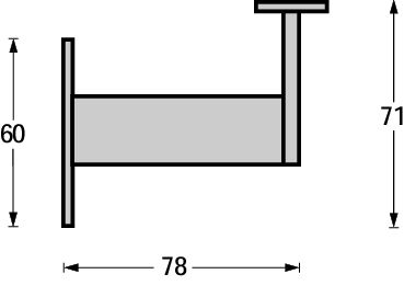 Intersteel Leuninghouder zwaar vierkant vlak rvs - Afbeelding 2