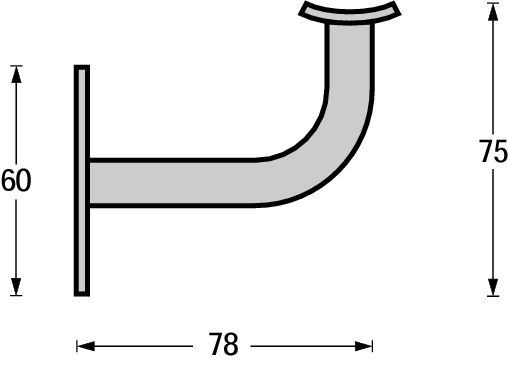 Intersteel Leuninghouder gebogen vierkant hol rvs - Afbeelding 2