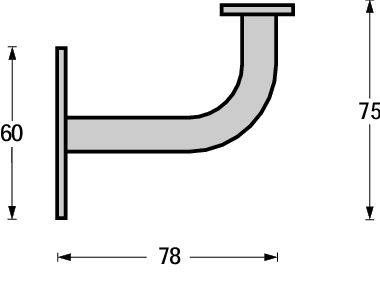 Intersteel Leuninghouder gebogen vierkant vlak rvs - Afbeelding 2