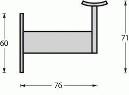 Intersteel Leuninghouder zwaar met vlak zadel rvs - Afbeelding 2