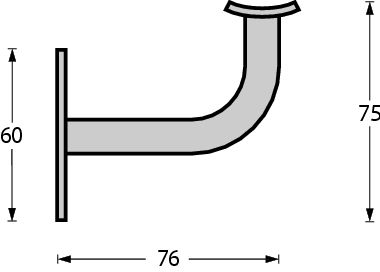 Intersteel Leuninghouder gebogen opschroevend hol zadel rvs - Afbeelding 2