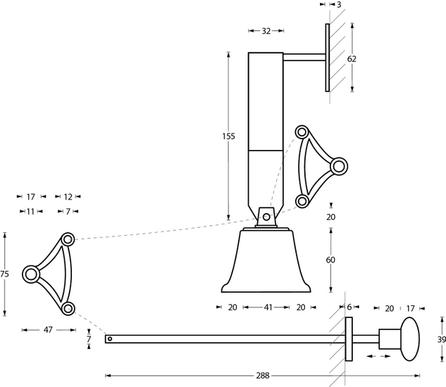 Intersteel Trekbel-garnituur messing gelakt - Afbeelding 2