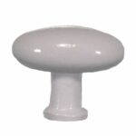 Knop ovaal, wit gelakt, 41 x 24 mm