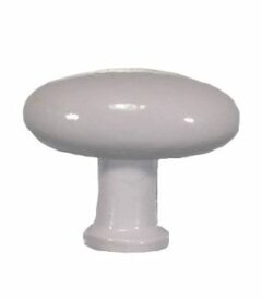 Knop ovaal, wit gelakt, 41 x 24 mm