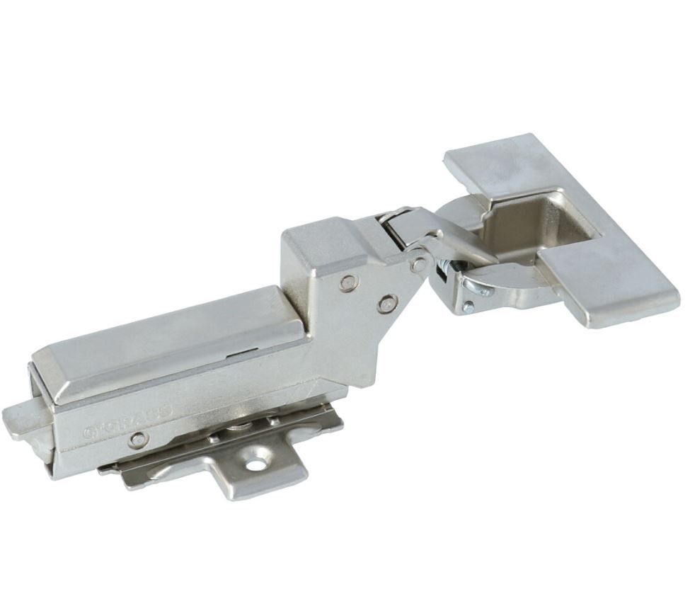 Keukenscharnier inliggend met soft-close demping.