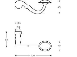Intersteel enkele deurklink links Posthoorn mat zwart - Afbeelding 2