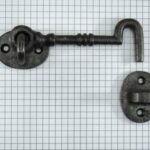 Deurhaak en vanger klein, ijzer blank