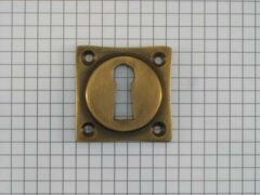 Sleutelplaatje vierkant brons antiek