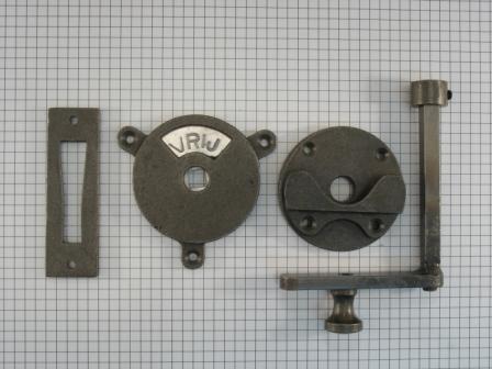 WC-deursluiting, hefboom, ijzer blank (vrij/bezet)