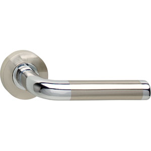 Intersteel deurklink Agatha op rozet chroom/mat nikkel