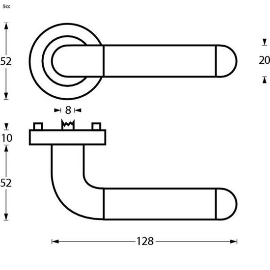 Intersteel deurklink Agatha op rozet chroom/mat nikkel - Afbeelding 2