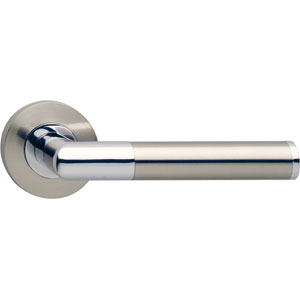 Intersteel deurklink Bastian op rond rozet chroom/nikkel mat