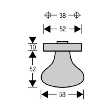 Intersteel knop paddestoel vast op rozet 10mm rvs - Afbeelding 2