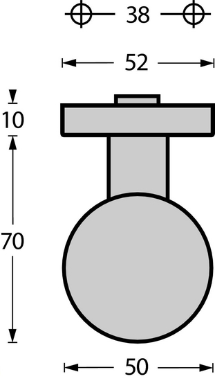 Intersteel knop bol vast op rozet 10mm verdekt rvs - Afbeelding 2