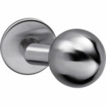 Intersteel knop bol/schuin vast op rozet verdekt 4mm rvs