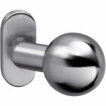 Intersteel knop bol/schuin vast op rozet ovaal 4mm rvs