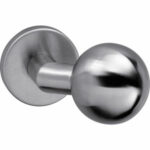 Intersteel knop bol/schuin vast op rozet verdekt 10mm rvs