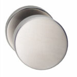 Knop rond vast op rozet staal + 7mm nok RVS