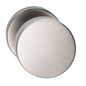 Knop rond vast op rozet staal + 7mm nok RVS