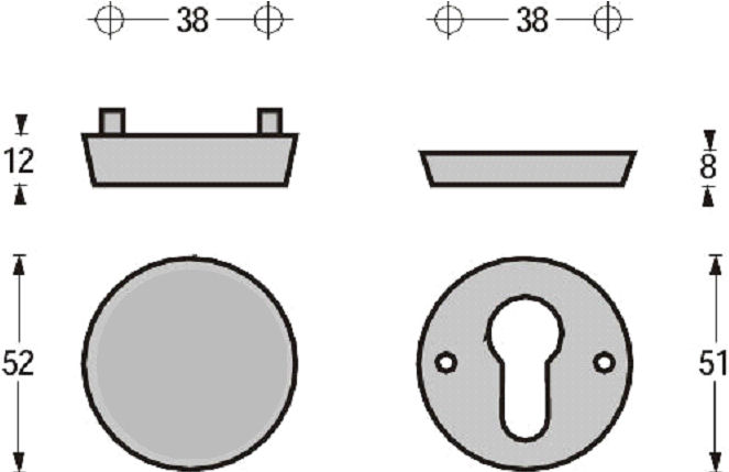 Intersteel SKG3 PC-veiligheid-rozet rond bu/blind bi/PC rvs - Afbeelding 2