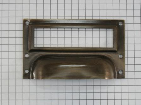 Etiketgreep messing gebruineerd 73 x 42 mm - Afbeelding 2