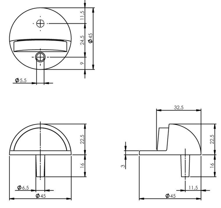 Intersteel deurstop bolrond zwart - Afbeelding 2