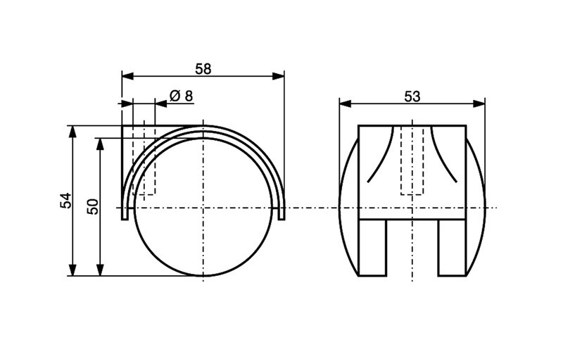 Meubelwiel zwart Kunststof 50 mm Stift M10 - Afbeelding 2