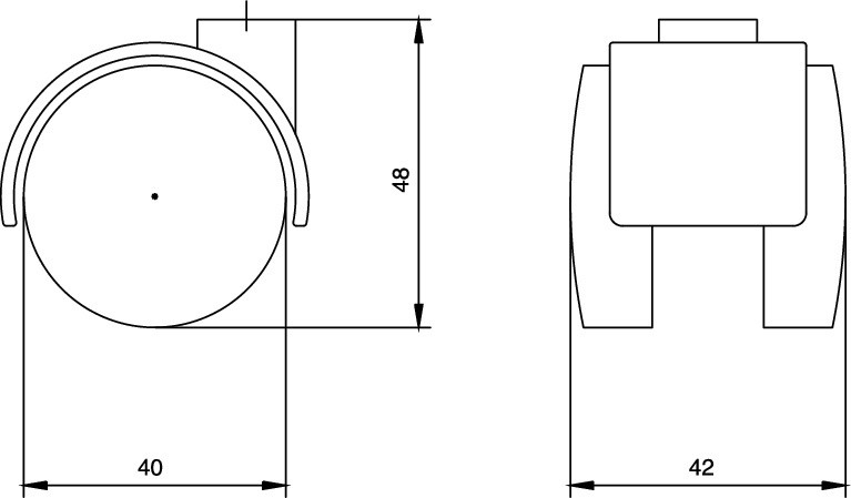 Meubelwiel zwart Hard 40 mm Stift M10 - Afbeelding 2