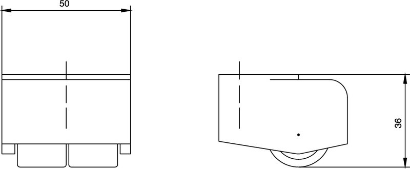 Meubelwiel Zacht + Plaat 2 x wiel 25 mm - Afbeelding 2