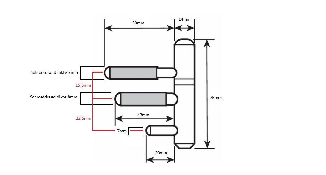 DX Inboorpaumelle voor houten deuren en kozijnen rvs - Afbeelding 2