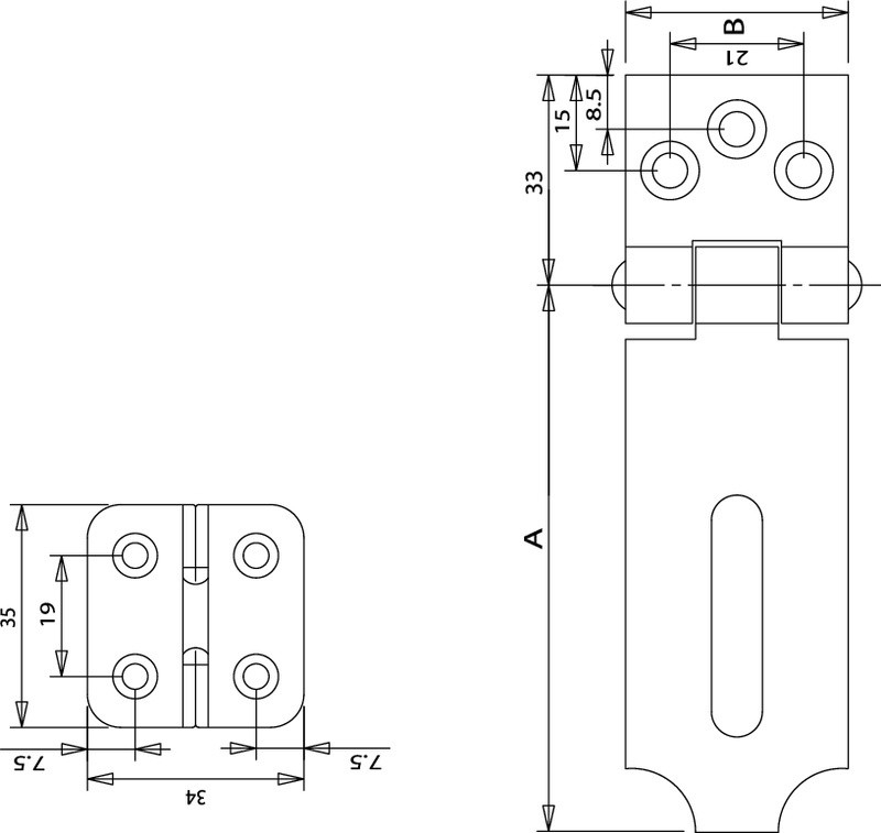 Kist overval voor hangslot 85 mm - Afbeelding 2