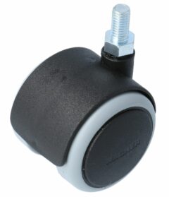 Meubelwiel Zwart Zacht 50 mm Stift M8