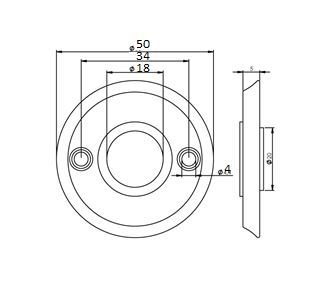 Intersteel rozetten ø50x5mm zwart