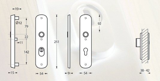 Intersteel SKG3 met kerntrekbeveiliging PC72 doorgaand chroom - Afbeelding 2