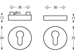 Intersteel SKG3 veiligheid-rozet messing getrommeld - Afbeelding 2
