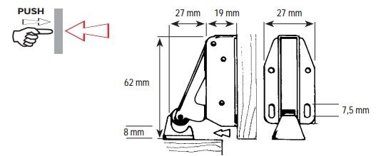 Duwsnapper uitstoot 20 mm - Afbeelding 2