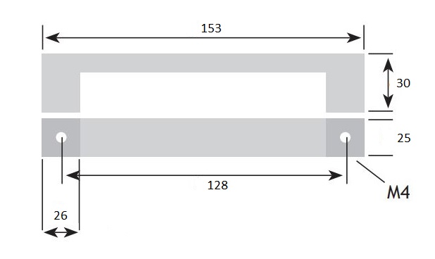 Greep kubus 128 mm - Afbeelding 2