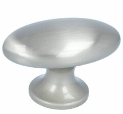 Knop ovaal, 60 x 38 mm, RVS-look
