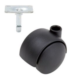 Meubelwiel Zwart Kunststof 40 mm met Bevestigingsplaat