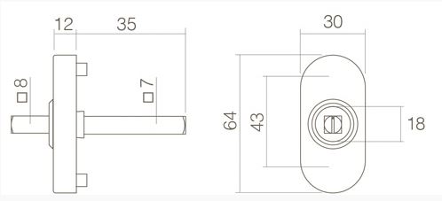 Intersteel raamkruk basisplaat hals Ø18mm chroom - Afbeelding 2