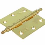 Vaaskopscharnier 76x76 mm met losse pen staal vermessingd